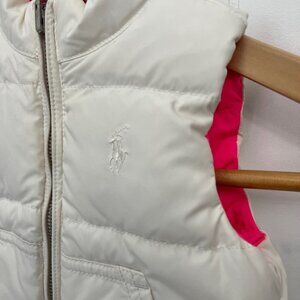 𝅺ralph Lauren Down Filled Vest - Reversible Whit/Pink size 9 months